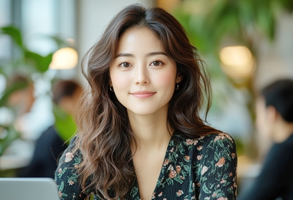 チャットレディのお仕事をする女性