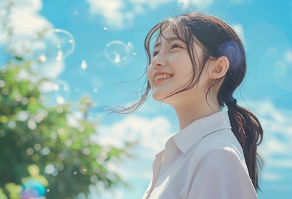 チャットレディのお仕事をする女性